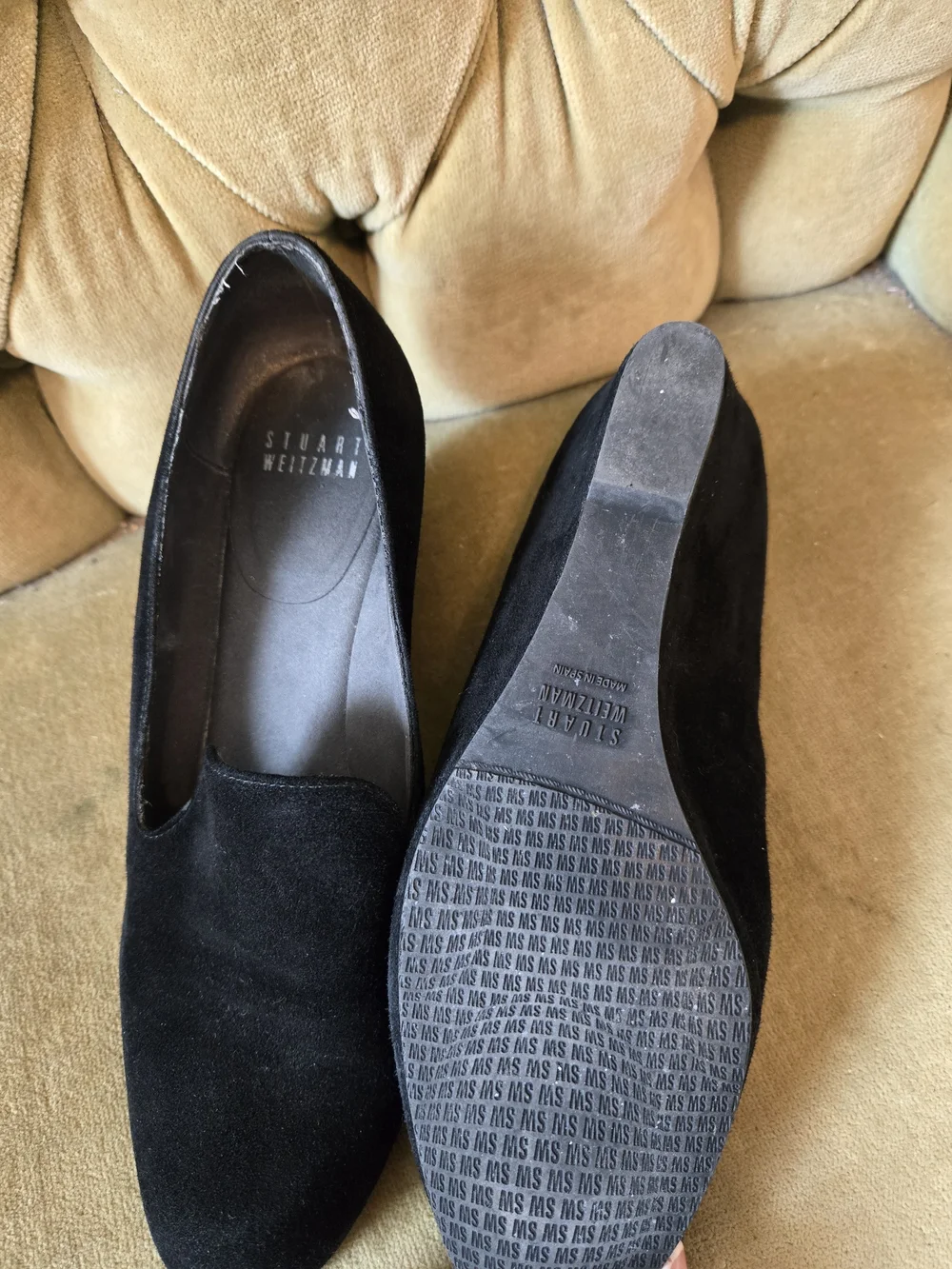 Stuart Weitzman Black Suede Wedges - Picture 5 of 6